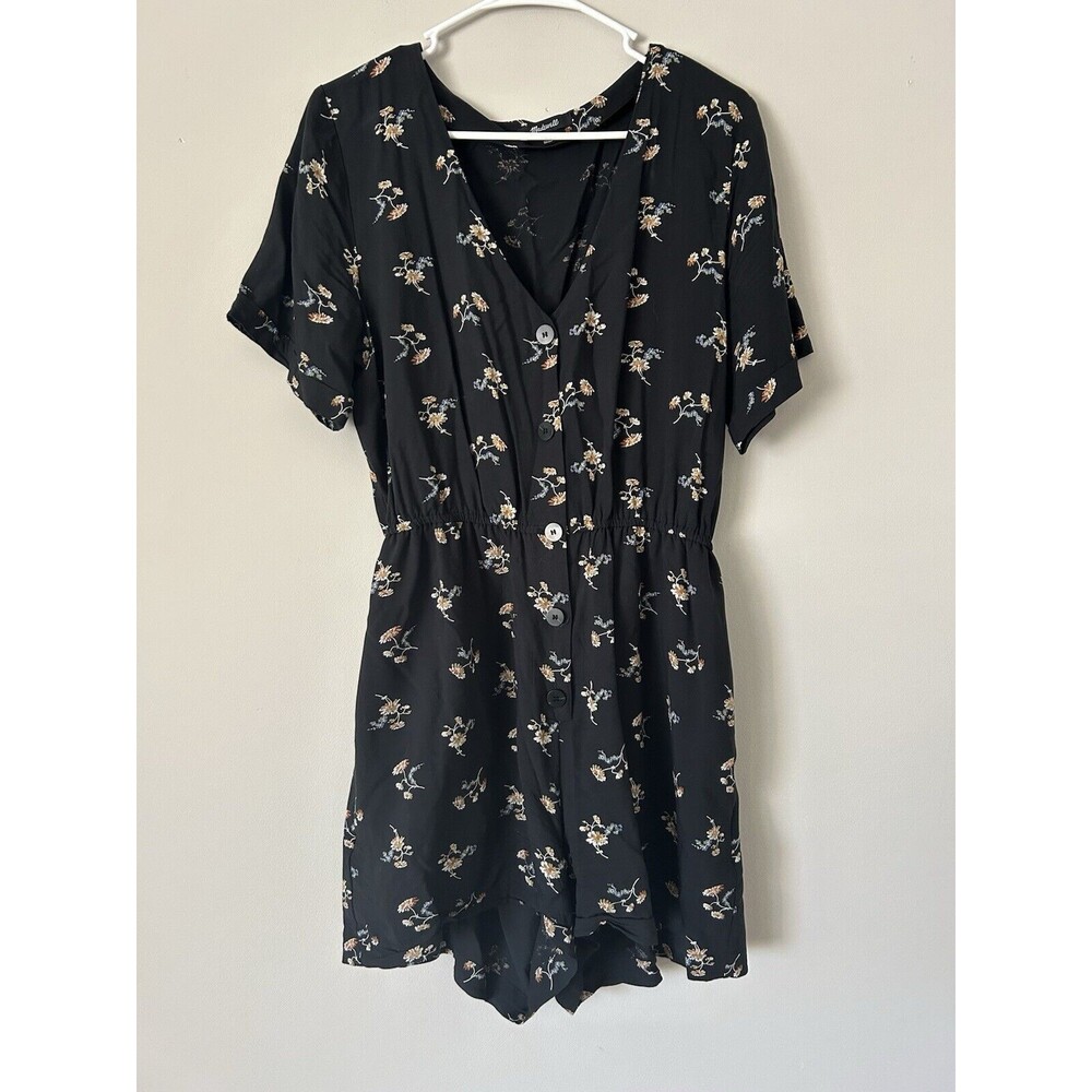 Madewell Daisy Print Button Up Boho Feminine Cottagecore Romper Size Large